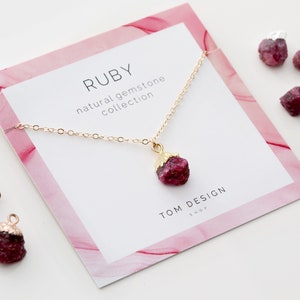 Ruby Necklace, Birthstone Necklace, Crystal Healing, Natural Gemstone, July Birthstone, Birthday Gift, Crystal Necklaces, Ruby Gemstones