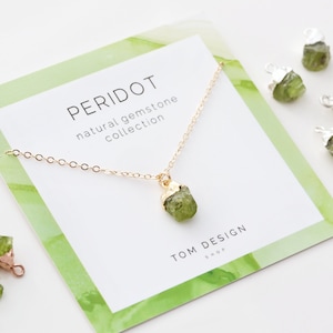 Peridot Necklace, Crystal Necklace, Gemstone Necklace, Birthstone Necklace, August Birthday Gift, Crystal Healing, Natural Peridot Gemstone