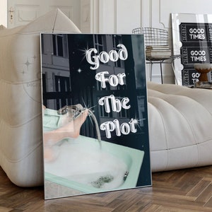 Good For The Plot Digital Print, Preppy Retro Bar Cart Wall Art, Vintage Bathtub Printable Poster, Typography Prints, College Apartment