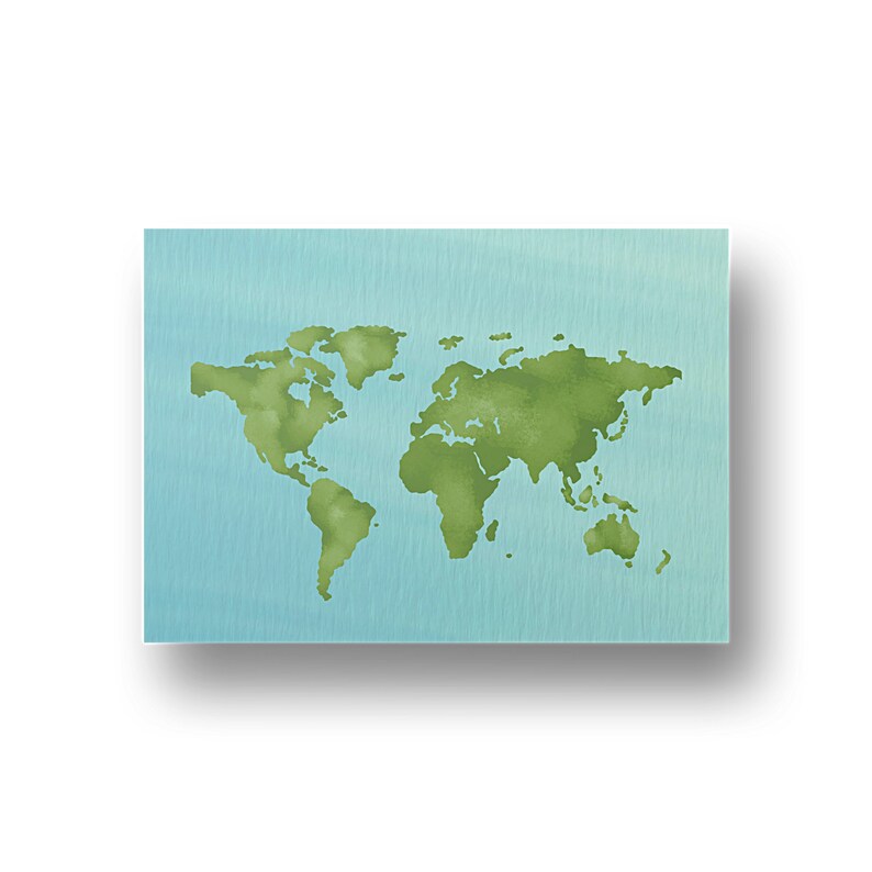 World Map Wall Art World Map Digital World Map Poster Large Etsy