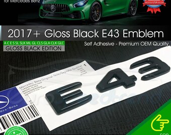 Insigne AMG E 43, lettrage noir brillant, badge arrière de coffre, Mercedes-Benz 2017+ OEM E43