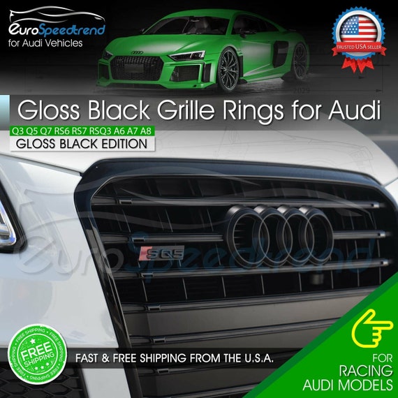 Audi Gloss Black Front Badge Emblem Rings for All Models