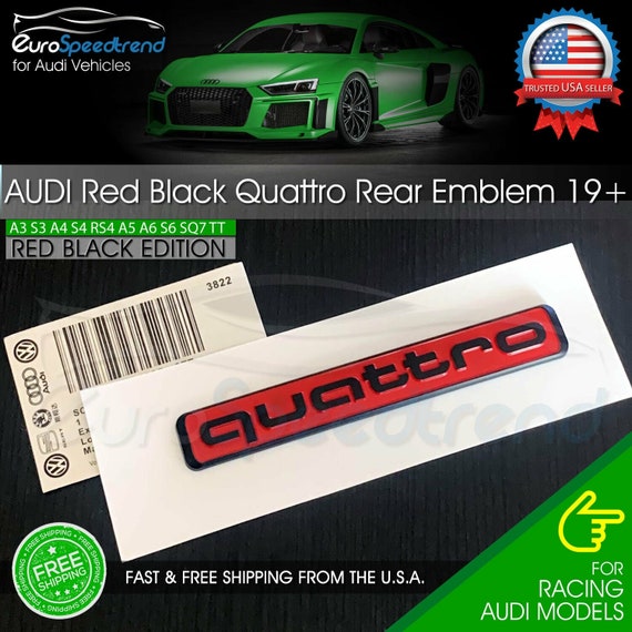 Black QUATTRO Logo Emblem Front Grille Badge For AUDI A3 A5 Q3 Q5