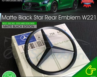 W221 Emblème de coffre étoile noir mat Mercedes AMG S63 S65 S350 Logo arrière d'origine
