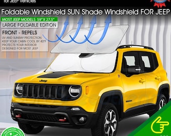 Foldable Sunshade For Jeep Front Visor Windshield Cover UV Renegade Patriot