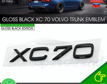 Emblème arrière noir brillant XC70 pour hayon Volvo, logo sport, insigne nominatif
