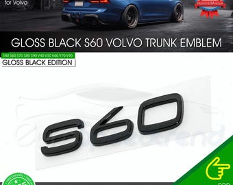 Emblème arrière noir brillant S60 pour hayon Volvo, logo sport, insigne nominatif