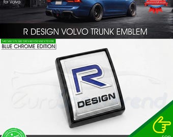 Emblème de coffre arrière R-Design pour VOLVO, autocollant 3D, plaque signalétique, badge Sport bleu chromé