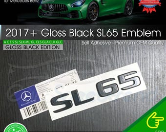 Emblème AMG SL65, lettrage noir brillant, badge arrière de coffre Mercedes-Benz 2017+ OEM SL