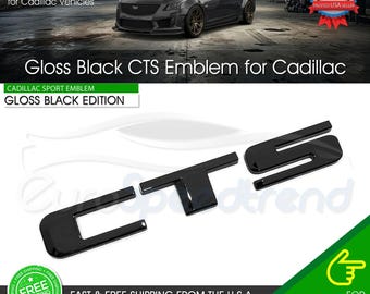 Insigne de coffre arrière CTS, lettre pour Cadillac V, plaque d'immatriculation Sport noire