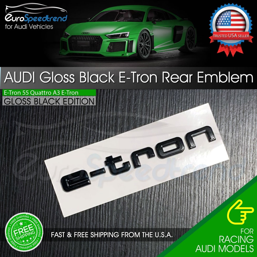 Audi Etron Gloss Black Emblem 3D Badge Rear Trunk Lid S Line Logo OEM