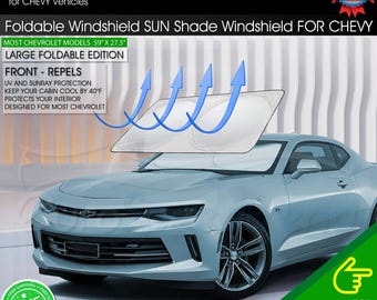 For 2010-2023 Chevy Camaro Coupe Foldable Sunshade Front Windshield Cover UV