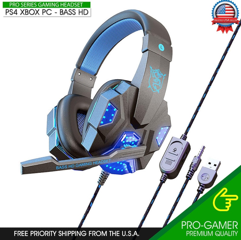 Gaming Headset w/ Mic for PS4 PS5 PC Laptop Xbox One Switch Surround Sound 3.5mm image 2