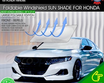 For Honda Large Windshield Sun Shade Front Cover UV Visor Sunshade Foldable