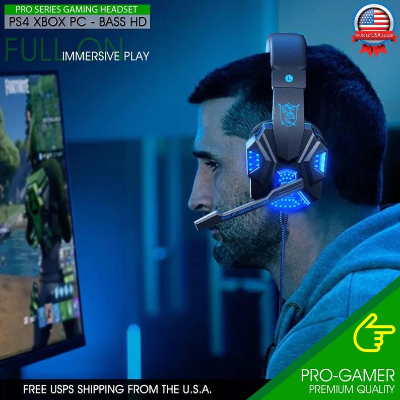 Gaming Headset w/ Mic for PS4 PS5 PC Laptop Xbox One Switch Surround Sound 3.5mm image 8