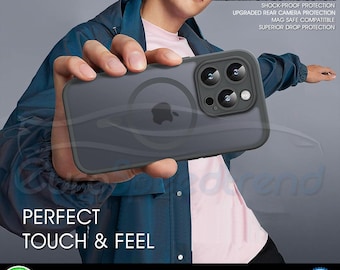 MagSafe Frosted TPU iPhone Case with Camera Cover & Screen Protector