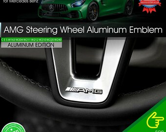 AMG Steering Wheel Emblem Aluminum Interior Badge Mercedes Benz Logo A B C E S