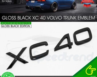 Emblème arrière noir brillant XC40 pour hayon Volvo, logo sport, insigne nominatif