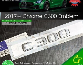 Emblème chromé AMG C 300 pour coffre arrière Mercedes-Benz W205 (à partir de 2017) OEM W204