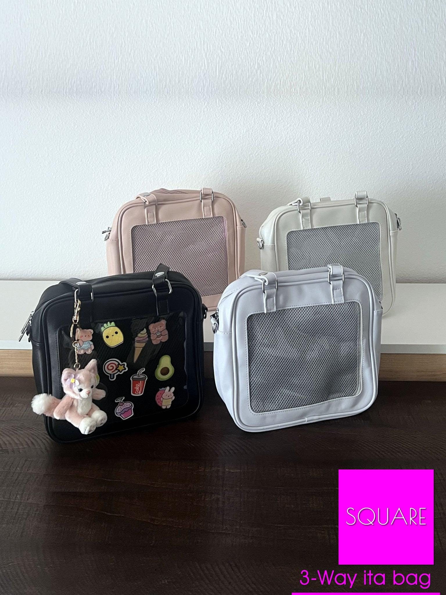 Square Ita Bag 3-Way ITA Backpack Crossbody Bag - Versatile Customizable Stylish Unique