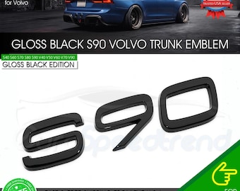 Emblème arrière noir brillant S90 pour hayon de coffre Volvo, logo sport, insigne nominatif