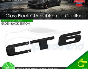 Emblème de coffre arrière CT6 pour Cadillac, plaque signalétique, style sport, noir brillant