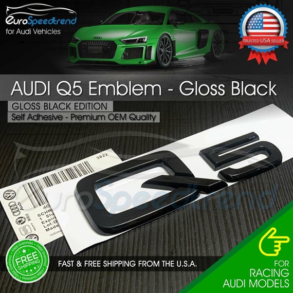 Audi Q5 Gloss Black Emblem 3D Rear Trunk Lid Badge OEM S Line Logo