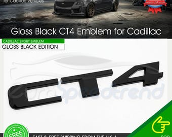 Emblème de coffre arrière CT4 pour Cadillac, plaque signalétique, style sport, noir brillant