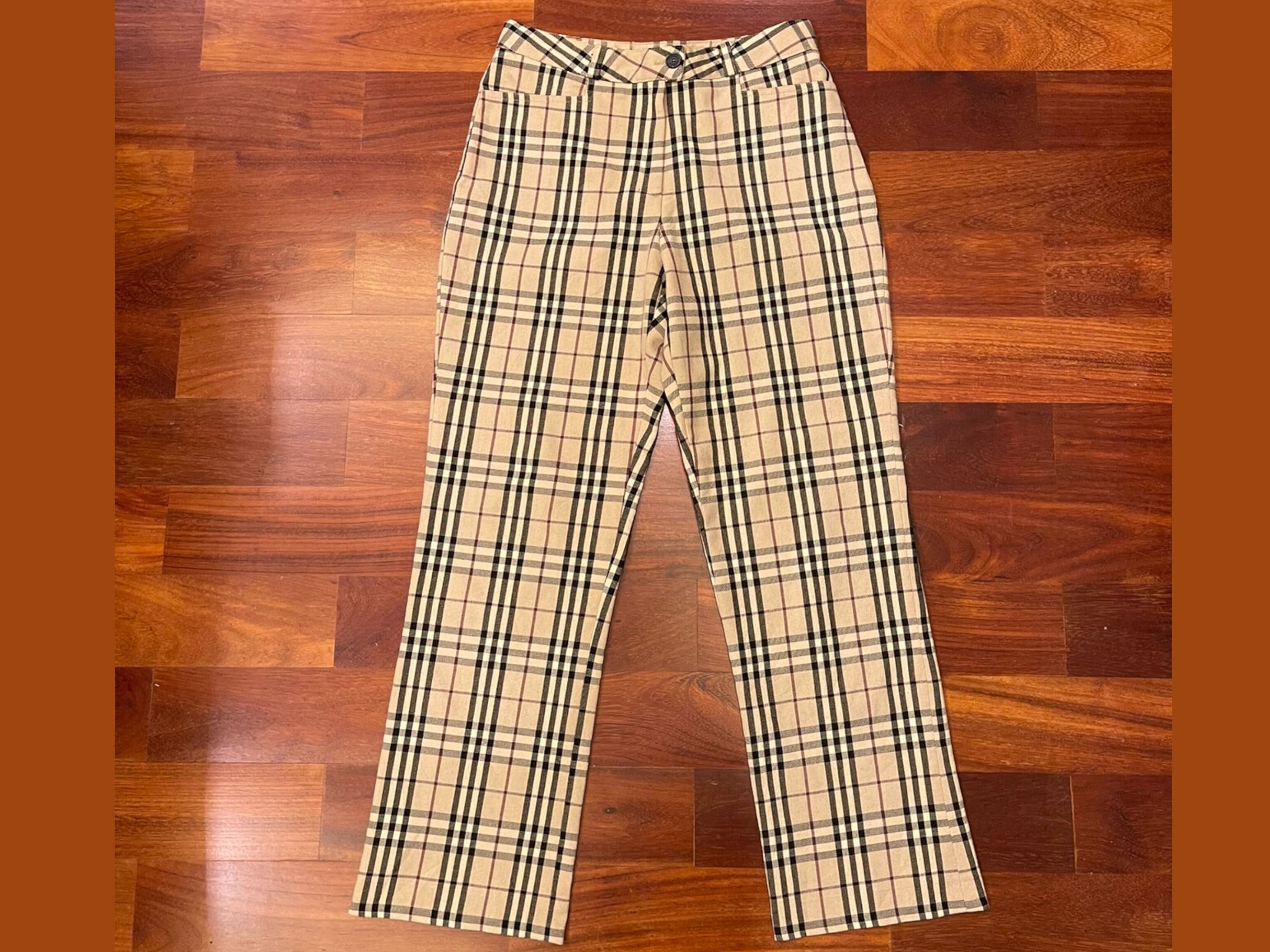 Burberry plaid check trousers with black side trim Womens Fashion  Bottoms Other Bottoms on Carousell