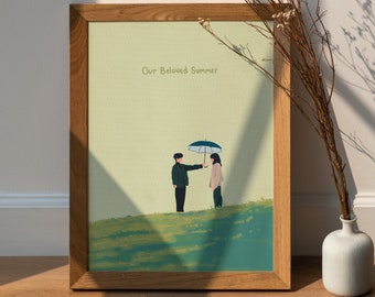 OUR BELOVED SUMMER, Kdrama Minimalist Print, Our Beloved Summer Printable Illustration, Kdrama Wall Art, Digital Download, Kdrama Room Decor