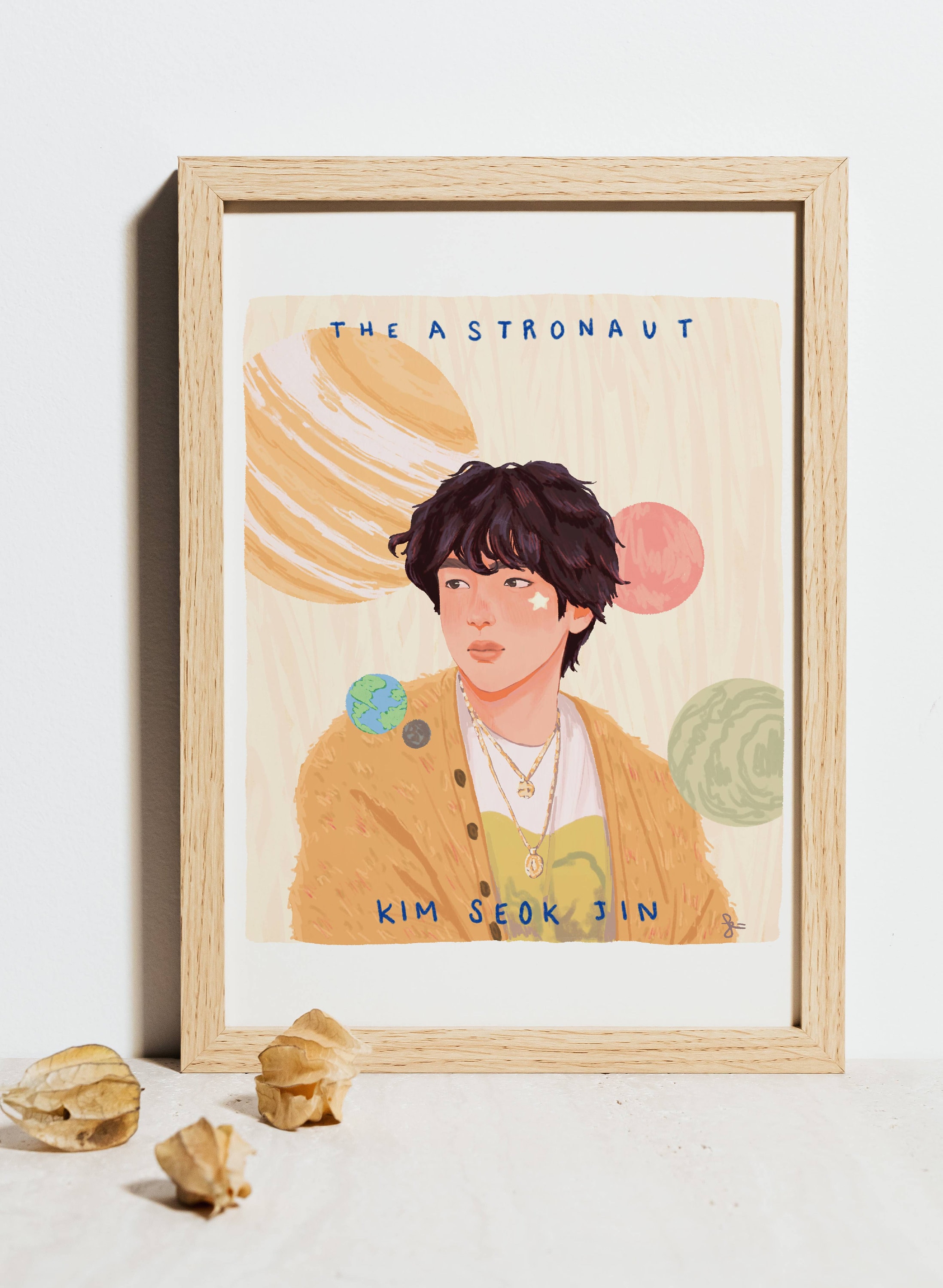 JIN THE ASTRONAUT Art Print, Bts Jin the Astronaut Sketch, Cute