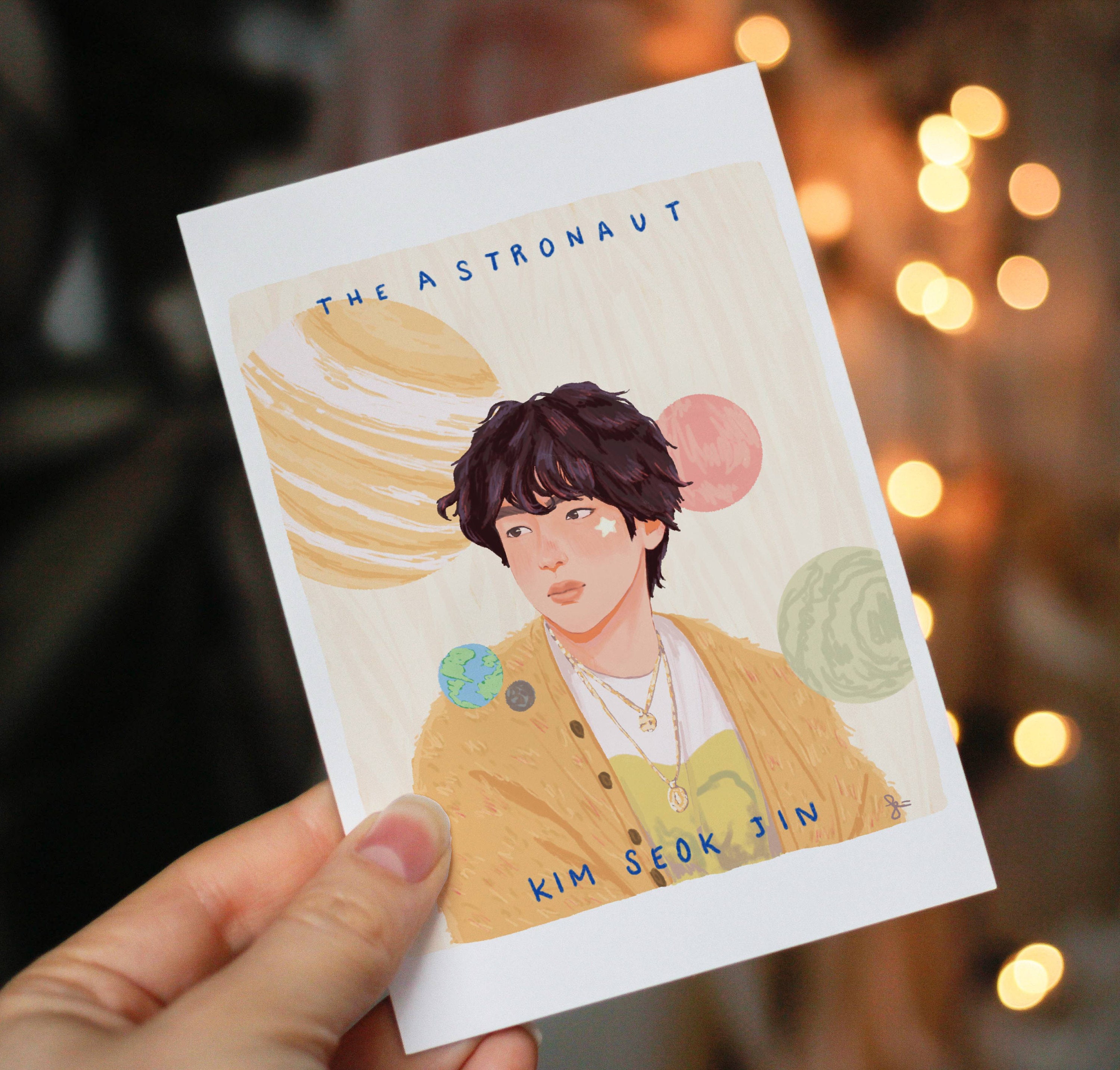 JIN THE ASTRONAUT Art Print, Bts Jin the Astronaut Sketch, Cute