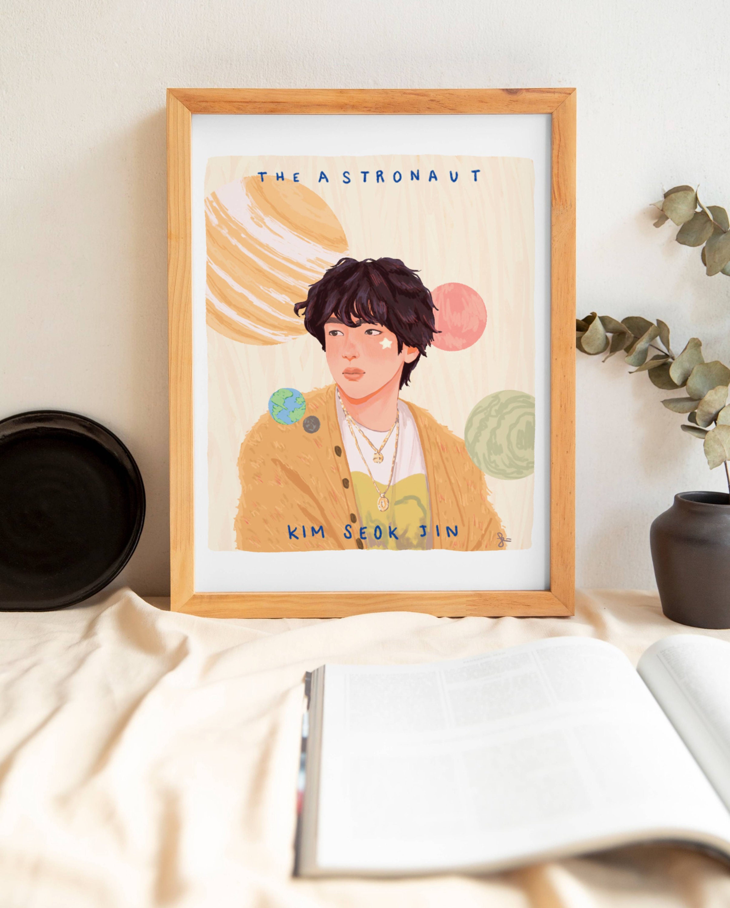 JIN THE ASTRONAUT Art Print, Bts Jin the Astronaut Sketch, Cute