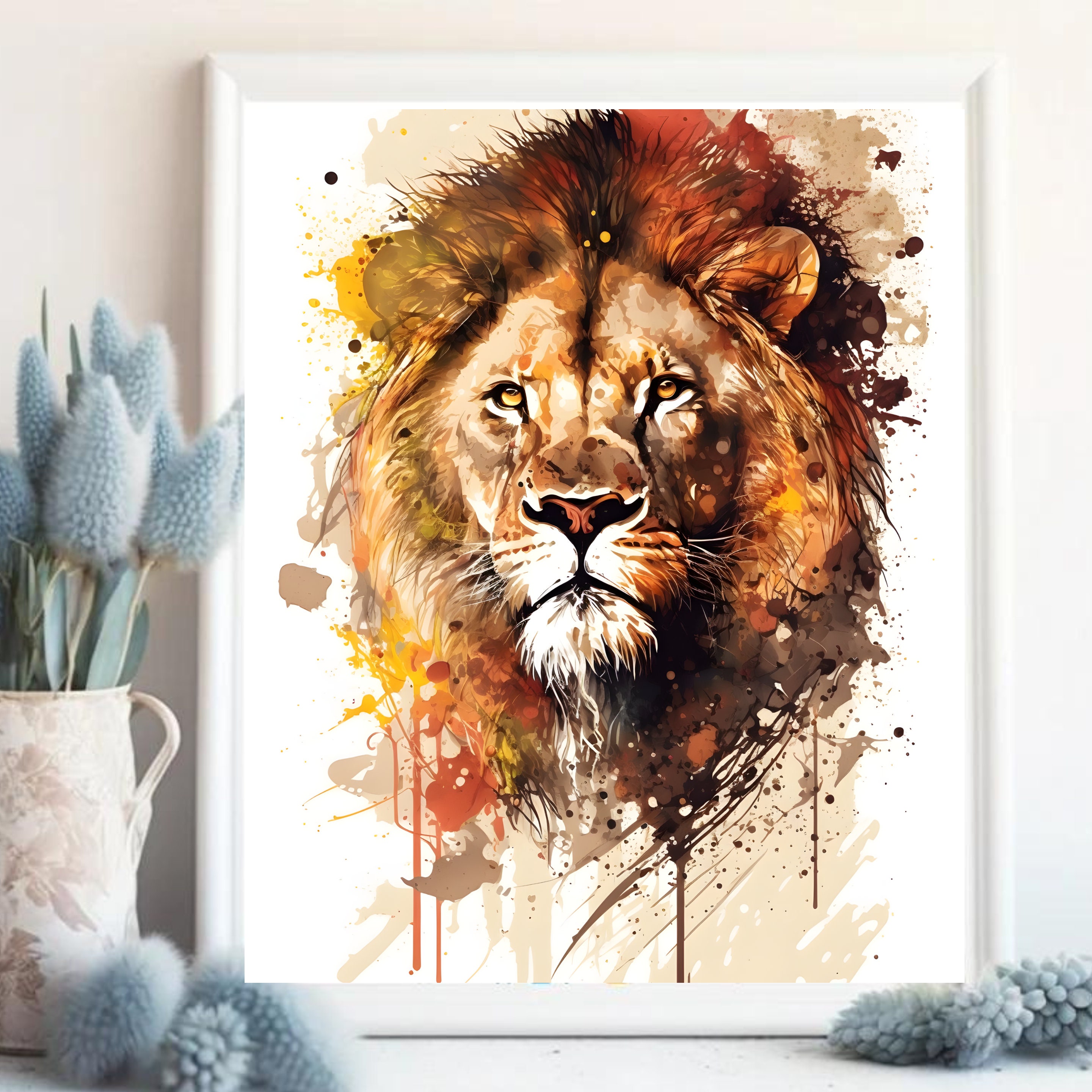 Watercolor Lion PRINTABLE ART Lion Print Instant Download Lion Poster watercolor-lion-printable-art-lion-print-instant-download-lion-poster