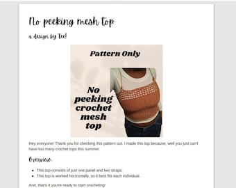 Pdf CROCHET TOP PATTERN, Crochet Top Pattern, Summer Crochet Top Pattern, Crochet Pattern , Two Way Top, Crochet Mesh Top, Easy Top Pattern