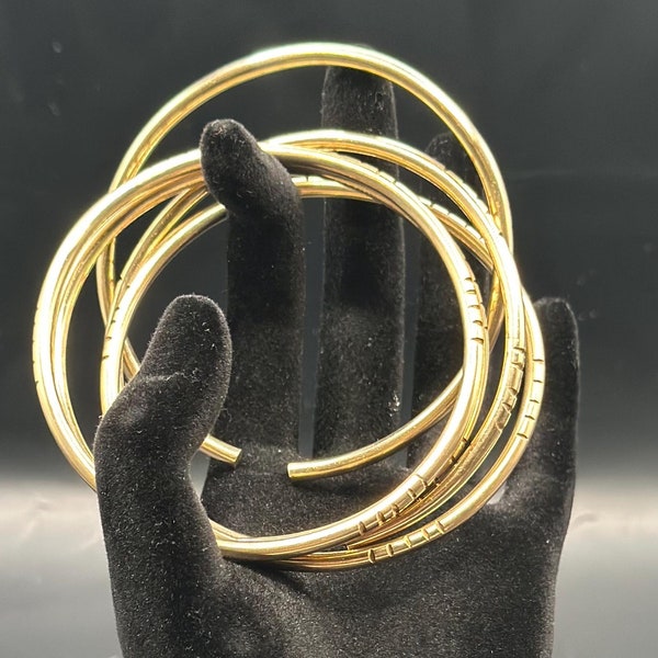 Manillas para Ochun en Laton 8ga gruesor / Handmade Oshun Brass Bangles Set 8ga
