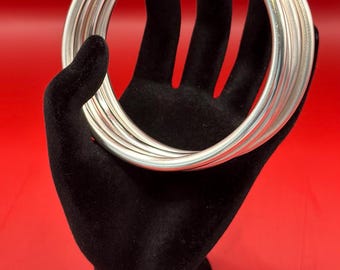 Handmade .999 Fine Silver Obbatala Bangle - Thick 6 Gauge
