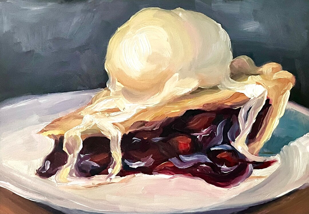 Original Oil Painting Cherry Pie a La Mode Etsy