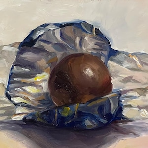 Original Oil Painting: Open Lindor Truffle