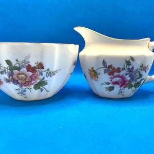 Vintage Royal Crown Derby Posies Cream and Sugar