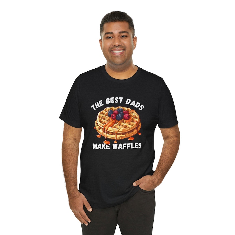 The Best Dads Make Waffles T-Shirt (Waffle Dad/Father's Day Shirt) Solid Black Blend