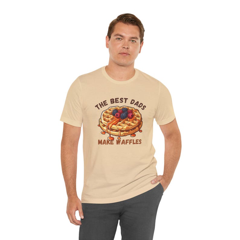 The Best Dads Make Waffles T-Shirt (Waffle Dad/Father's Day Shirt) Soft Cream