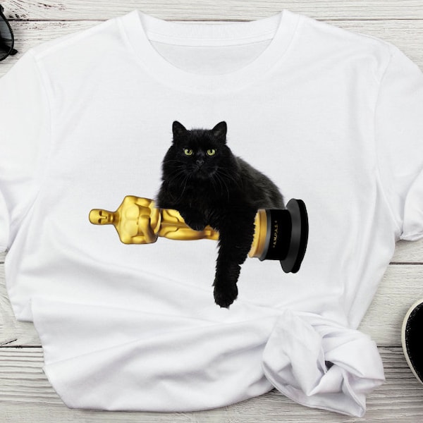 Hollywood Shirt, Black Cat Top, SAG shirt, WGA shirt, Filmmaking Tee, Halloween Shirt, Film Crew, Movie Fan, Gift for film fan, Cat lover,