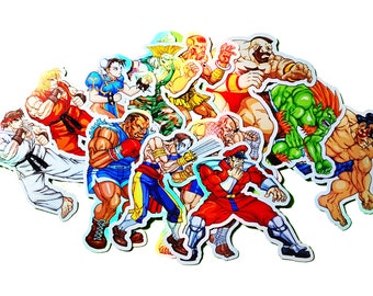 Arcade Fighter vol. 3 - Holographic Vinyl Stickers - 12 stickers - Retro gaming - Retro Console