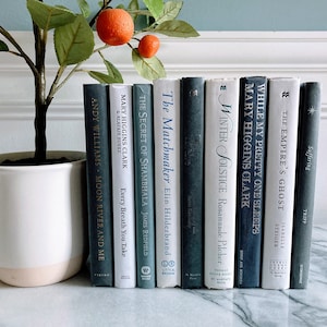 Dark Gray and White Decorative Book Set Stack - Shelf Decor