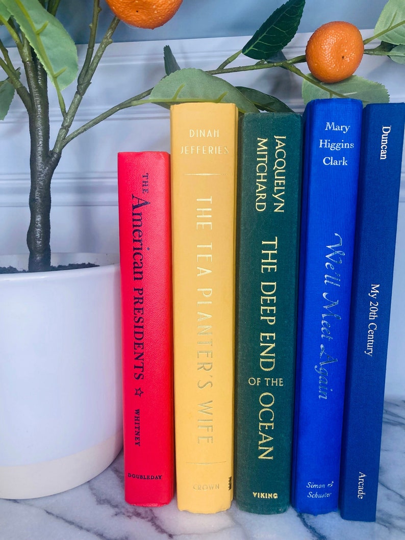 Rainbow Decorative Book Set Stack Shelf Decor Etsy