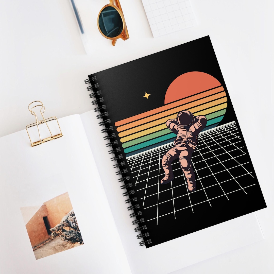 Retro 80s Spiral Notebook, Vintage 1980s Design Notebook, Rainbow ...