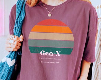 Washed Look T-Shirt for Gen-X Shirt, Weathered Generation X Rainbow Shirt, Gen X Quote Tshirt Comfort Colors Shirt Women, Gen X Woman Shirt