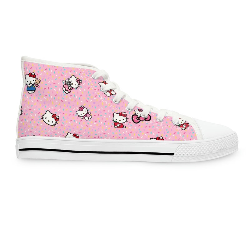 Women's Hello Sprinkles Kitty Cat High Top Sneakers Pink Etsy