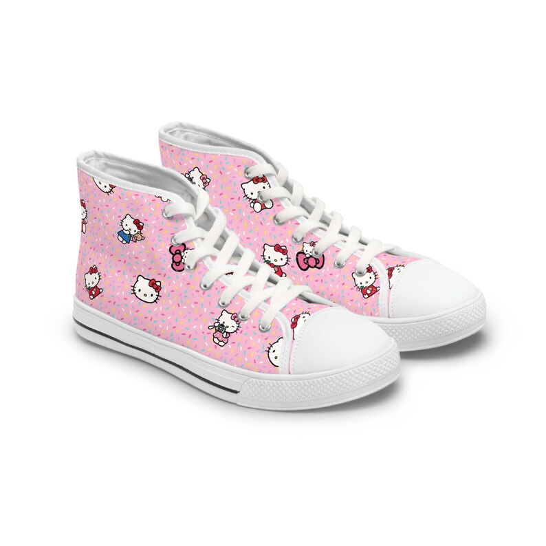 Women's Hello Sprinkles Kitty Cat High Top Sneakers Pink Etsy
